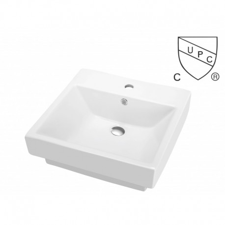 Kali, Lavabo en porcelaine semi encastré