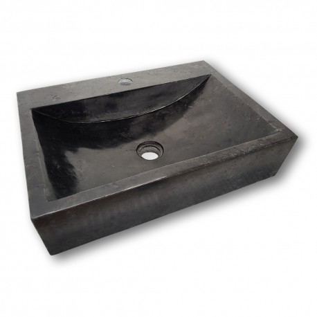 Sardinia black 19.7", polished marble sink