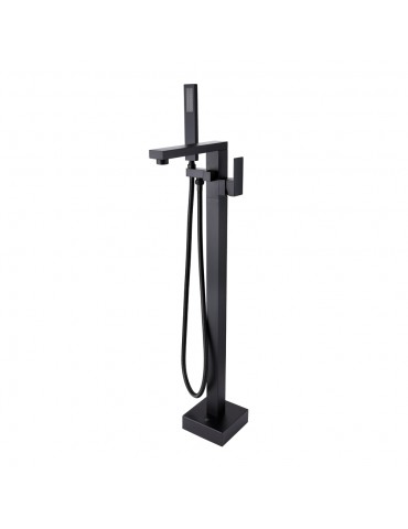 ​Ares, Black brass faucet for freestanding bathtubs