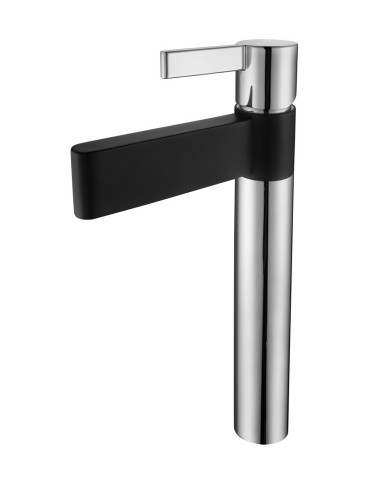 Raja, Polished Chrome and Matte Black bassin Faucet