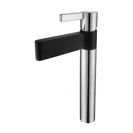 Raja, Polished Chrome and Matte Black bassin Faucet