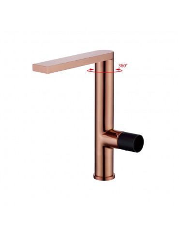 Otso, rose gold and black wash basin faucet