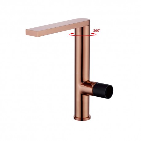 Otso, rose gold and black wash basin faucet