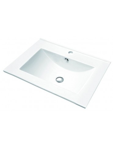 Blanco 7", Lavabo en porcelaine semi-encastré