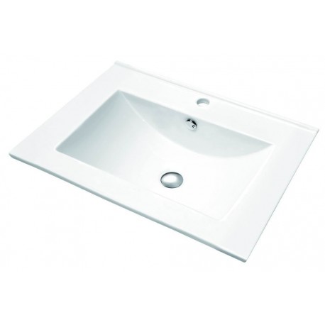 Blanco 7", Lavabo en porcelaine semi-encastré