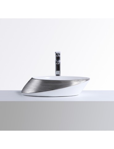 Odin, lavabo argent et blanc