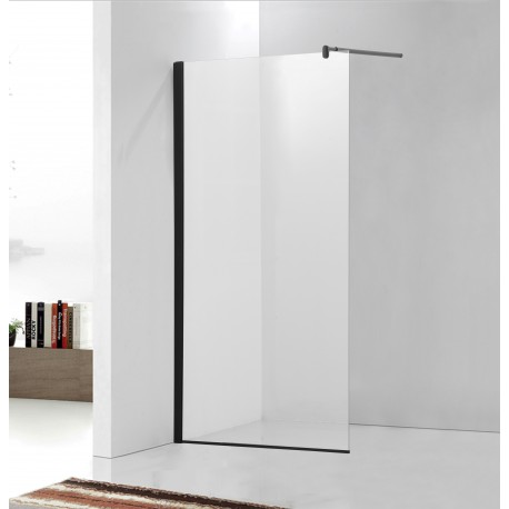 Italia, Douche en verre style Italienne noir 36''