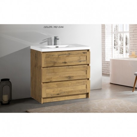 Kiev 35.5 '' Grey Elm, Freestanding vanity