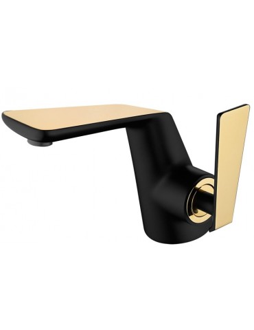 Cérès, Gold and matt black basin faucet