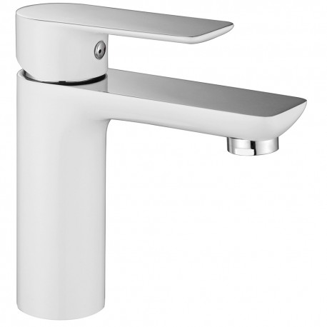 Hades, chrome and white basin faucet