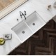 Balios, 33" Glossy White Double Porcelain Sink