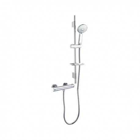 Robinet de douche chrome avec sélecteur thermostatique