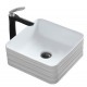 Quadra 15", Lavabo carré avec fini blanc mat