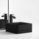 Quadra 15", Lavabo carré fini noir mat