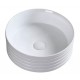 Runden 16", Lavabo rond en fini blanc mat