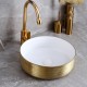 Epona 14", lavabo rond fini or et blanc