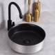 Epona 14", Lavabo rond avec fini argent et noir