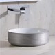 Epona 14", Lavabo rond avec fini argent et blanc