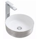 Epona 14", Lavabo rond avec fini argent et blanc