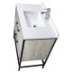 Titus 32'', Vivo Oak, Freestanding Vanity with White Countertop