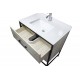 Titus 32'', Vivo Oak, Freestanding Vanity with White Countertop