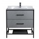 Titus 32'', Honor Gray, Freestanding Vanity with White Countertop