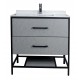 Titus 32'', Honor Gray, Freestanding Vanity with White Countertop