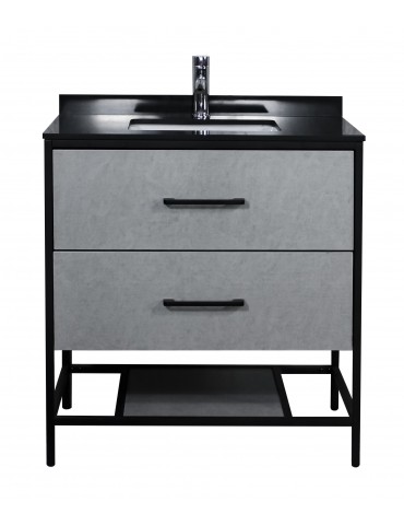 Titus 32'', Honor Gray, Freestanding Vanity with White Countertop