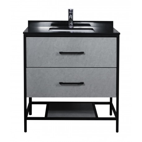 Titus 32'', Honor Gray, Freestanding Vanity with White Countertop