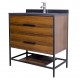 Titus 32'', Tess Cherry, Freestanding Vanity with White Countertop