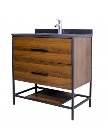 Titus 32'', Tess Cherry, Freestanding Vanity with White Countertop