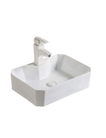 Diz blanc lustré , Lavabo en porcelaine