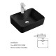 Danu matte black, porcelain sink