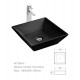 Wakato noir mat, Lavabo en porcelaine