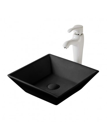 Wakato noir mat, Lavabo en porcelaine