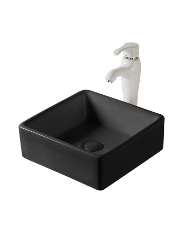 Sulawe noir mat, Lavabo en porcelaine