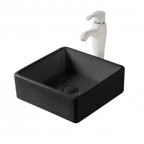 Sulawe noir mat, Lavabo en porcelaine