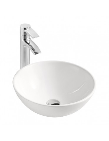 Fand blanc lustré, Lavabo en porcelaine