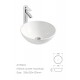 Fand blanc lustré, Lavabo en porcelaine