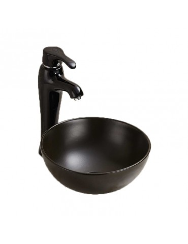 Fand noir mat, Lavabo en porcelaine