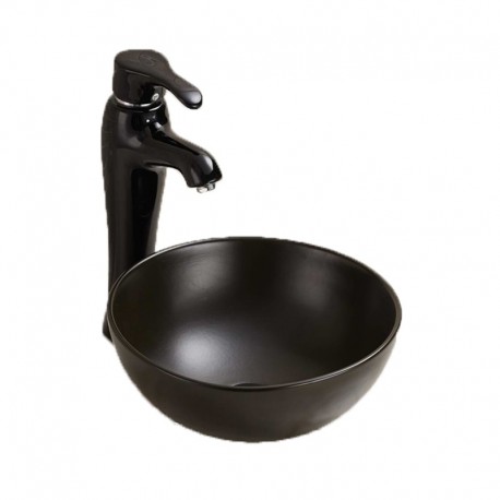 Fand noir mat, Lavabo en porcelaine