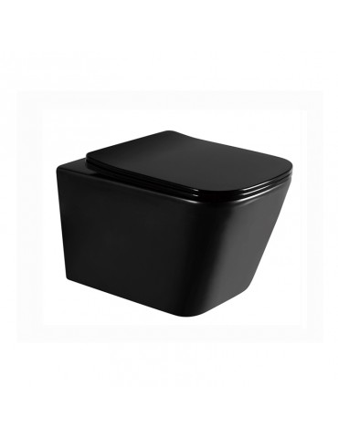 Esheia black, wall hung toilet