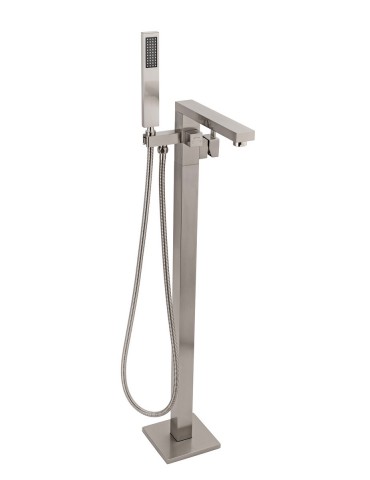 Arès II, nickel brossé faucet for freestanding bathtubs