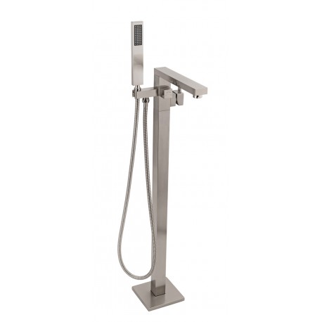 Arès II, nickel brossé faucet for freestanding bathtubs