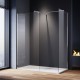 Fresca 32", Chrome walk-in style glass shower with 34" return