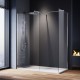 Fresca 32", Chrome walk-in style glass shower with 34" return