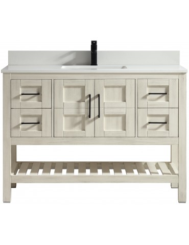 Manille 48" Antique Beige, Solid wood