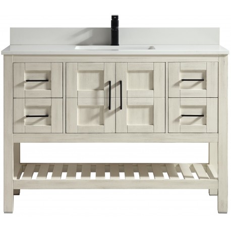 Manille 48" Antique Beige, Solid wood