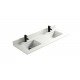 Pure White 60", Quartz Vanity Top with 2 Undermount Porcelain Sink