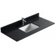 Noir 48", dessus de vanité en quartz avec lavabo en porcelaine sous-plan